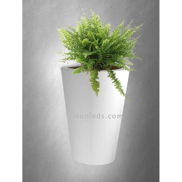 Aplique de exterior en forma de teja con luz y que hace de maceta | LeonLeds Apliques exterior