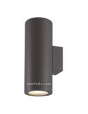 Aplique exterior Volcano de Mantra 2 X E27 en color grafito | LeonLeds Apliques Exterior