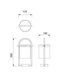 Dimensiones Faro sobremuro exterior Maya de Mantra 6550 | LeonLeds Farol Sobremuro