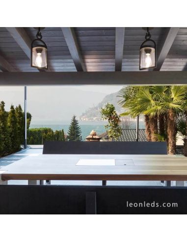 Plafón exterior estilo Vintage de la serie Maya de Mantra 6553 | Leonleds Plafones exteriores