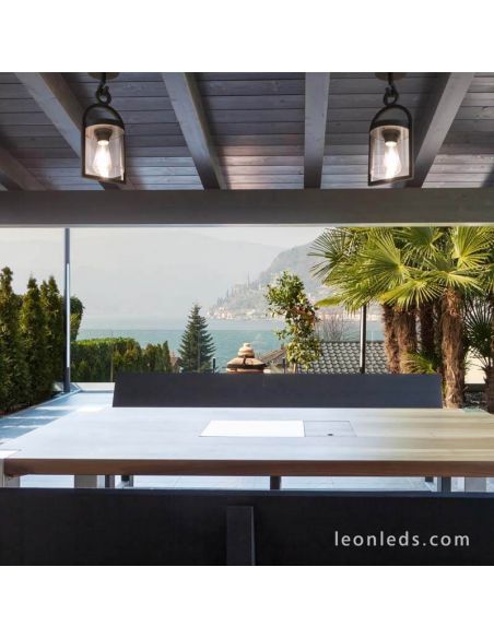 Plafon para exterior estilo vintage da série Maya da Mantra 6553 | Leonleds luzes de teto ao ar livre