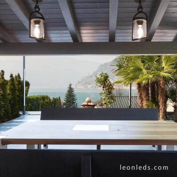 Plafón exterior estilo Vintage de la serie Maya de Mantra 6553 | Leonleds Plafones exteriores