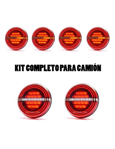 ✅ Kit de 6 Pilotos LED redondos traseros para remolques | LeonLeds Kit de Pilotros LED traseros