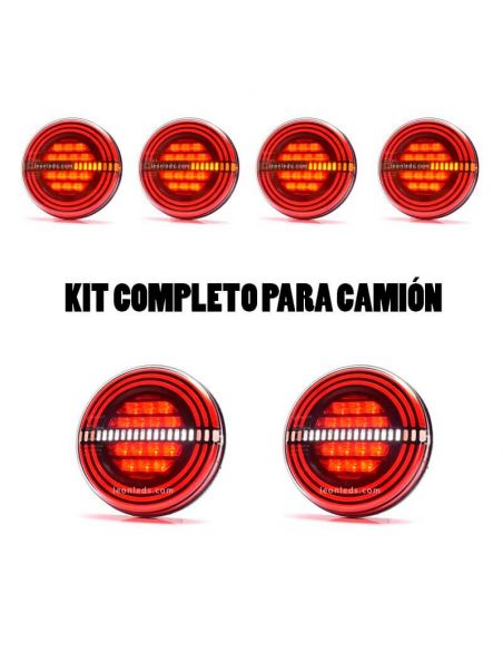 ✅ Kit de 6 faróis traseiros redondos de LED para reboques | Kit de luzes LED traseiras LeonLeds