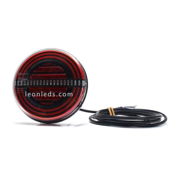 ✅ Luz LED redonda Inversão de nevoeiro e posição LED W192 | Lanternas traseiras LeonLeds LED