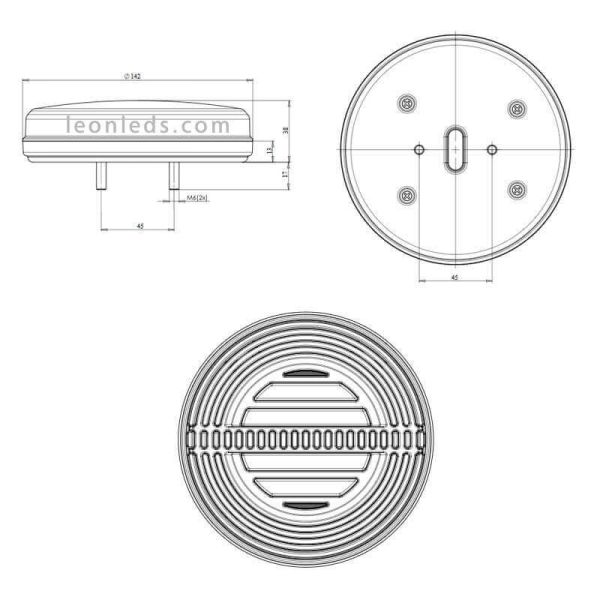 ✅ Faróis traseiros redondos de LED w191dd | LeonLeds Luzes LED redondas