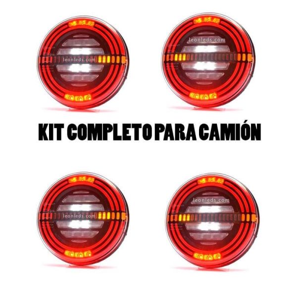 ✅ Kit de 4 Piloto LED traseros con 5 funciones con freno inteligente | LeonLeds Pilotos LED