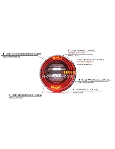 ✅ Feu arrière LED avec 5 fonctions anti-buée et marche arrière | Feux arrière LED ronds LeonLeds