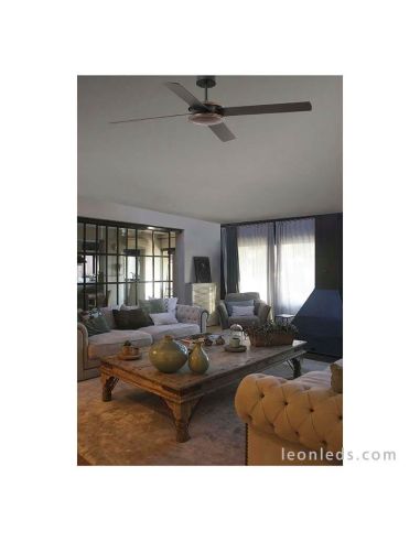 Ventilador de techo Polea negro de faro barcelona 33724 | LeonLeds Ventiladores
