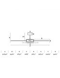 Dimensiones de Ventilador de techo Polea 33724 | LeonLeds Ventiladores