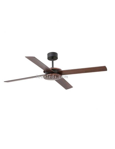 Ventilador de techo Polea negro de faro barcelona 33724 | LeonLeds Ventiladores