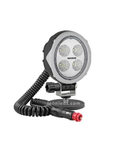 Faro ovalado LED magnético 12/24 V Lente Transparente imán Conector Mechero Imantado Interruptor Mango | LeonLeds