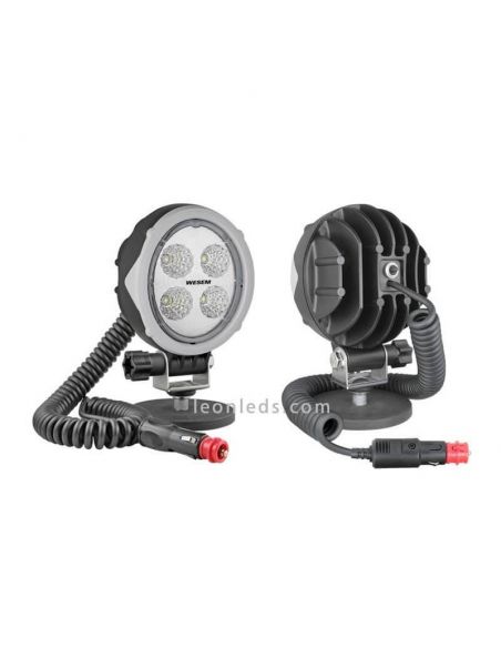 Faro ovalado LED magnético 12/24 V Lente Transparente imán Conector Mechero Imantado Interruptor Mango | LeonLeds