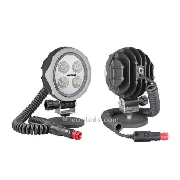 Faro ovalado LED magnético 12/24 V Lente Transparente imán Conector Mechero Imantado Interruptor Mango | LeonLeds