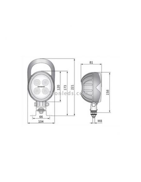 Faro ovalado LED magnético 12/24 V Lente Transparente imán Conector Mechero Imantado Interruptor Mango | LeonLeds