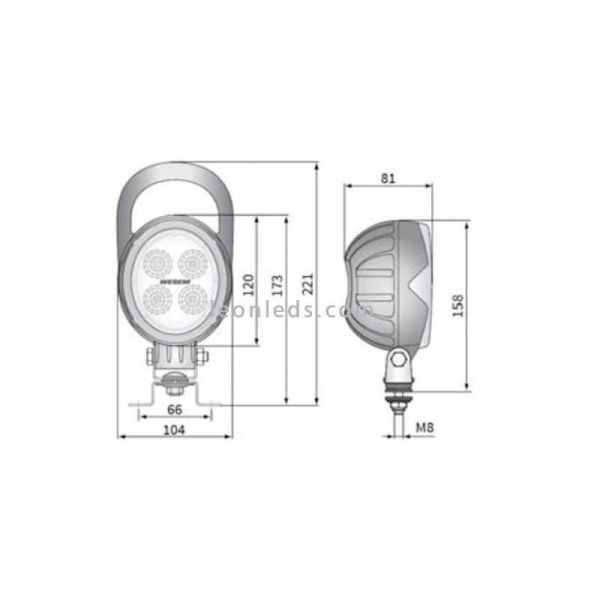 Faro ovalado LED magnético 12/24 V Lente Transparente imán Conector Mechero Imantado Interruptor Mango | LeonLeds