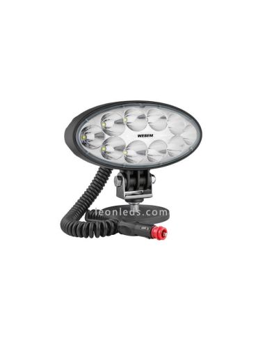 Farol Oval de Longo Alcance 40W com Interruptor Magnético e Conector de Acendedor de Cigarros ao melhor preço | LeonLeds.com