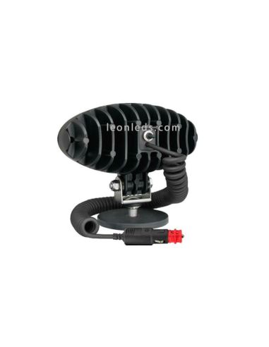 Farol Oval de Longo Alcance 40W com Interruptor Magnético e Conector de Acendedor de Cigarros ao melhor preço | LeonLeds.com