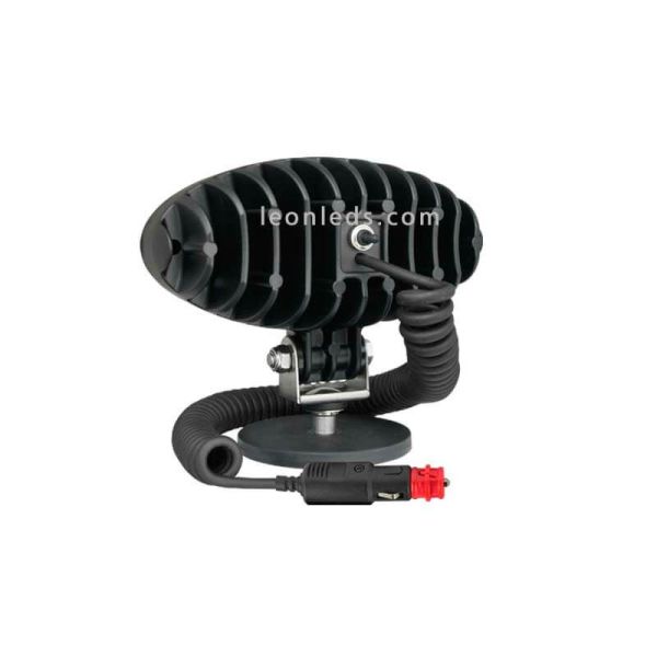 Farol Oval de Longo Alcance 40W com Interruptor Magnético e Conector de Acendedor de Cigarros ao melhor preço | LeonLeds.com