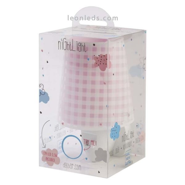 Veilleuse pour enfants Dalber série Vichy rose | leonleds