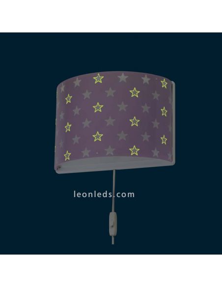 Aplique infantil que brillan en la oscuridad de color Malva | LeonLeds