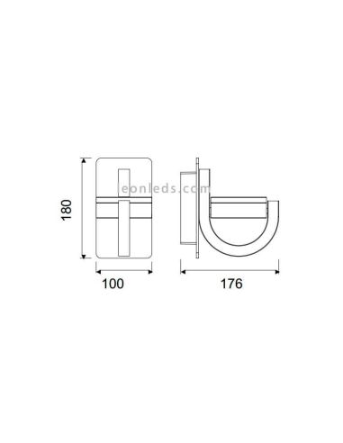 Dimensiones Aplique exterior Iguazu de Mantra
