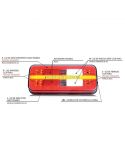 Piloto trasero LED rectangular 5 funciones Was