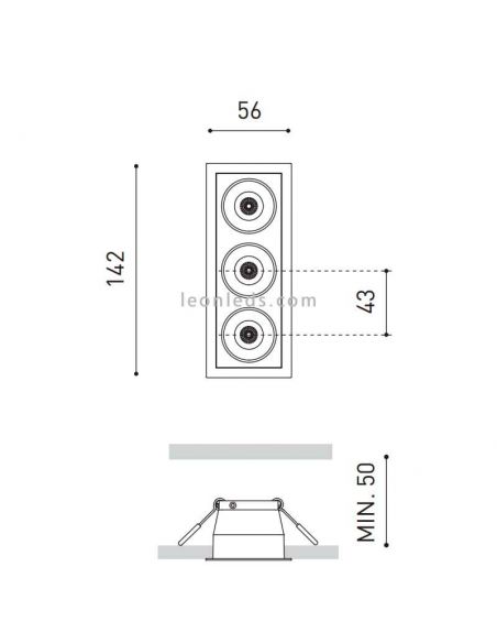 Dimensiones de Black Foster Recessed ArkosLight