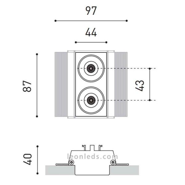 Dimensiones de Downlight LED Black Foster Trimless 2