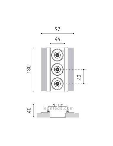 Dimensões do Black Foster Trimless 3 ArkosLight
