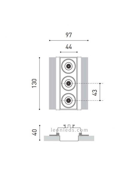 Dimensions de Black Foster Trimless 3 ArkosLight
