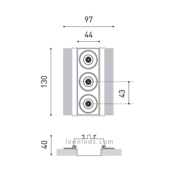 Dimensões do Black Foster Trimless 3 ArkosLight