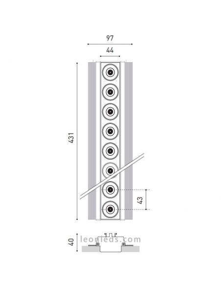 Dimensions du Downlight LED Black Foster Trimless 10 ArkosLight