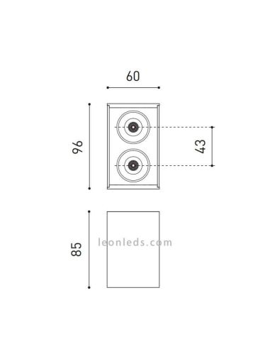 Dimensiones de Black Foster Surface 2 ArkosLight