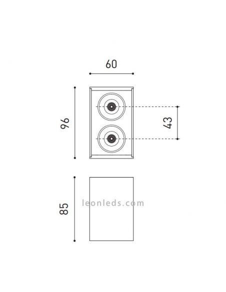 Dimensiones de Black Foster Surface 2 ArkosLight