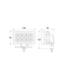 Dimensiones Faro LED rectangular