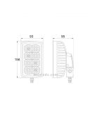 Dimensiones Faro LED rectangular con soporte giratorio horizontal