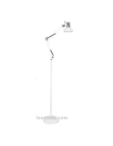 Candeeiro de pé articulado branco e cromado série Antigona | Leon Iluminação LED