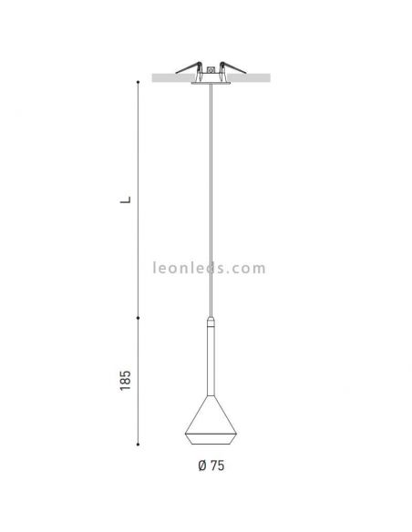 Dimensões Luminária pendente 5 metros Spin ArkosLight | leonleds