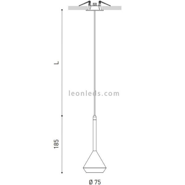 Dimensiones Lámpara Colgante 5 metros Spin ArkosLight | LeonLeds