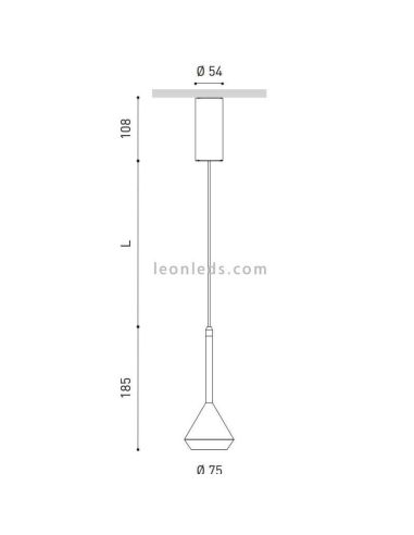 Dimensiones Lámpara de techo LED minimalista Spin Base 5 Metros ArkosLight | LeonLeds Iluminación
