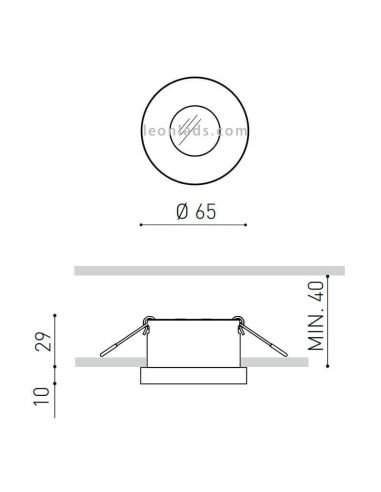 Dimensões do Puck LED Recessed Black ArkosLight
