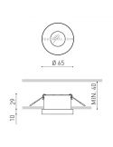 Dimensiones de Puck LED M Recessed Negro ArkosLight