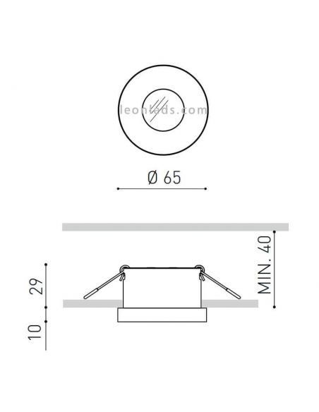 Dimensiones de Puck LED M Recessed Negro ArkosLight