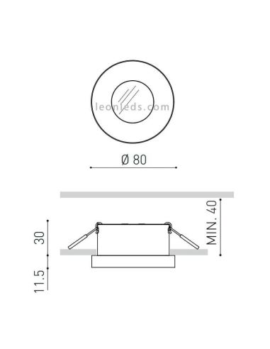 Dimensiones de Puck M Recessed Negro Black ArkosLight