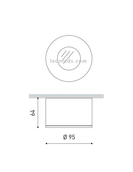 Dimensiones Puck L Blanco ArkosLight