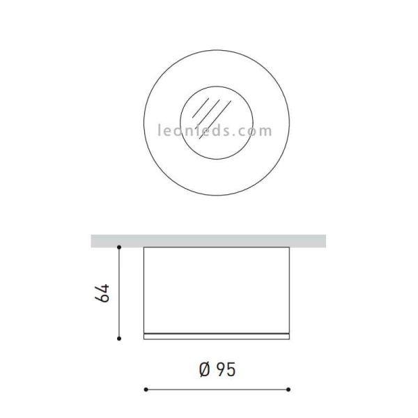 Dimensões Puck L Branco ArkosLight