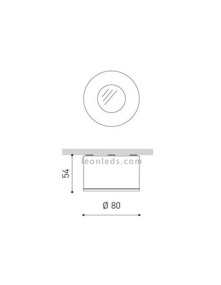 Dimensiones de Puck LED negro L de ArkosLight