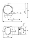 Dimensiones Cuerno Corto Lengüeta LED Con Cable FT-140 W - 3 Funciones Fristom FT-140 W | LeonLeds Iluminación