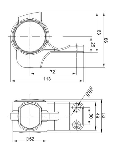 Dimensiones Cuerno Corto Lengüeta LED Con Cable FT-140 W - 3 Funciones Fristom FT-140 W | LeonLeds Iluminación